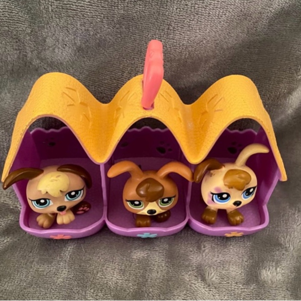 LPS Puppy Triplets w/Pet House accessory #1338 #1339 1340 - Picture 4 of 12